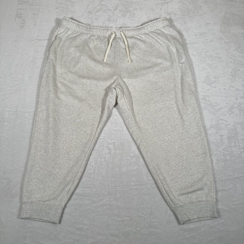 Nike Sweatpants Jogger Women Size 3X Standard Fit Mid Rise Light Gray DV5085-141
